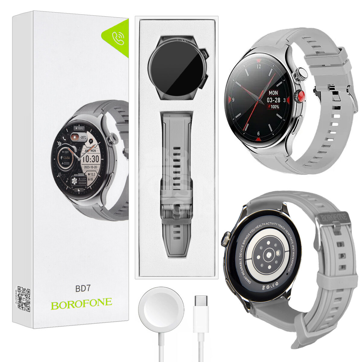 Smart Watch BOROFONE BD7 Gris – Image 2