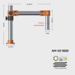 Amaoe AM-X3 Series 360-Degree Rotating Lift Adjustable Microscope Swing Arm Stand