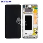 Afficheur complet Change Glass Samsung S10 4G Blanc