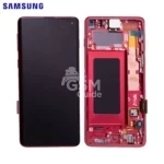 Afficheur complet Change Glass Samsung S10 4G Rouge