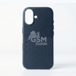 Coque cuir bleue pour iPhone 16
