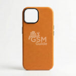 Coque en cuir pour iPhone 15 / 15 Pro Max / 16 Pro Max - Orange