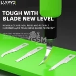 LUOWEI LW-K1S 4-in-1 Pry Blade Set – Kit de lames haute résistance pour retrait colle IC CPU – Image 3