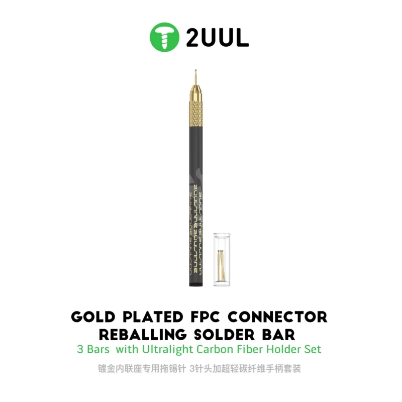 20240903-102806-scaled 2UUL SC98 Gold Plated FPC Connector Reballing Solder Bar 3 Bars with Ultralight Carbon Fiber Holder Set – Image 1