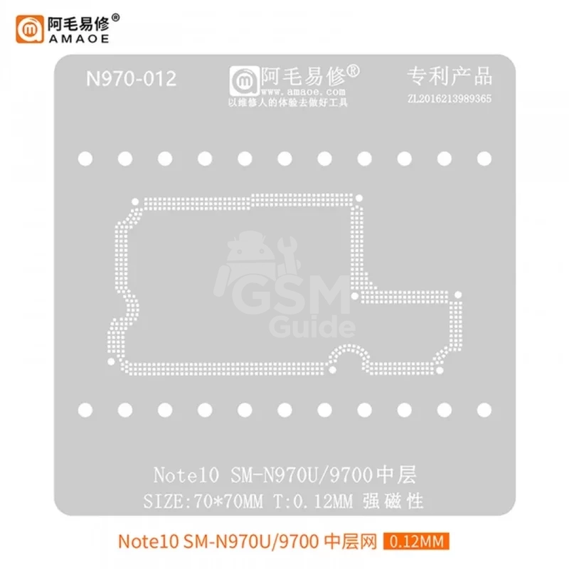 N970-1100x1100-1 AMAOE Samsung Note10 Middle Layer BGA Stencil SM-N970U 9700 – Image 1