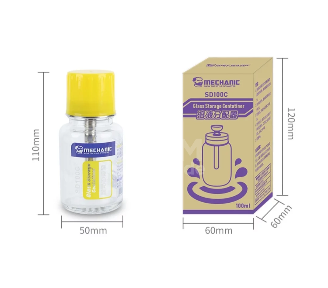 Q mechanic SD100C Alcohol Bottle Press Type Anti-oxidation Solution Dispenser Liquid Bottle 100ML – Image 1