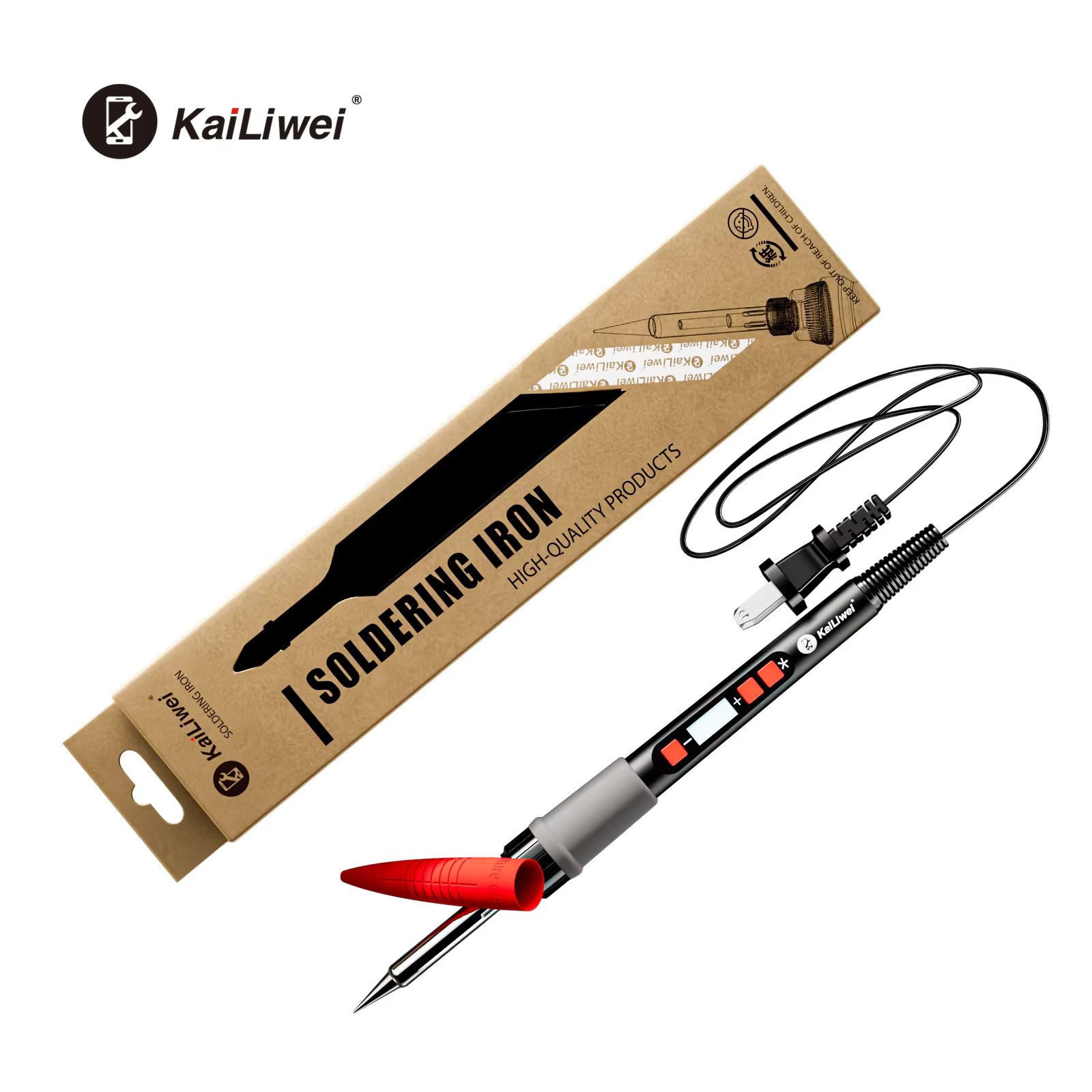 S3225010653f941d995ae2ad46d26dedfn KaiLiWei K-505 60W Constant Temperature Soldering Iron with LCD Digital Display – Image 1