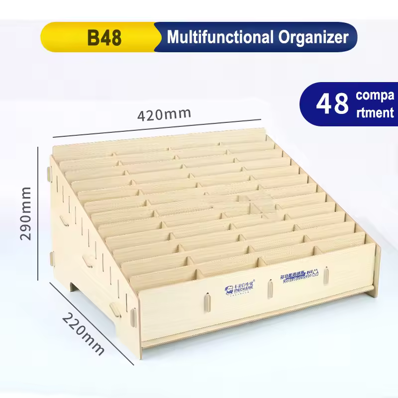 S65fc7f3eb290452e9e9e253f943ffb39N.jpg_960x960q75.jpg_ Mechanic 48 grids cell phone management box storage bins storage box for repair Working table storage – Image 1