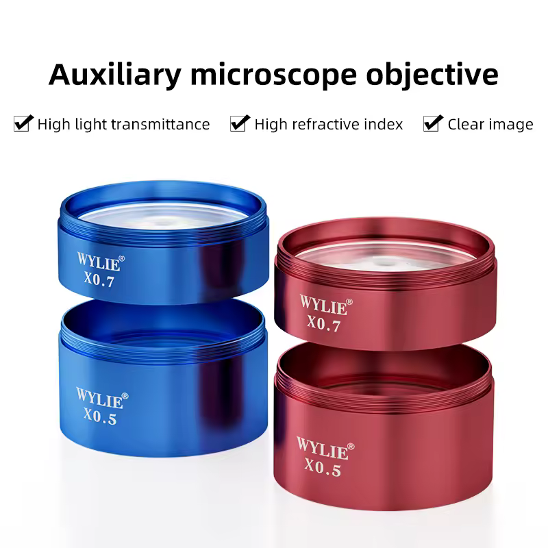 S729654ffd60e4dcd8cf3866360e2cdbde.jpg_960x960q75.jpg_ WYLIE 0.5X 0.7X Auxiliary Microscope Objective Lens For Microscope – Image 1