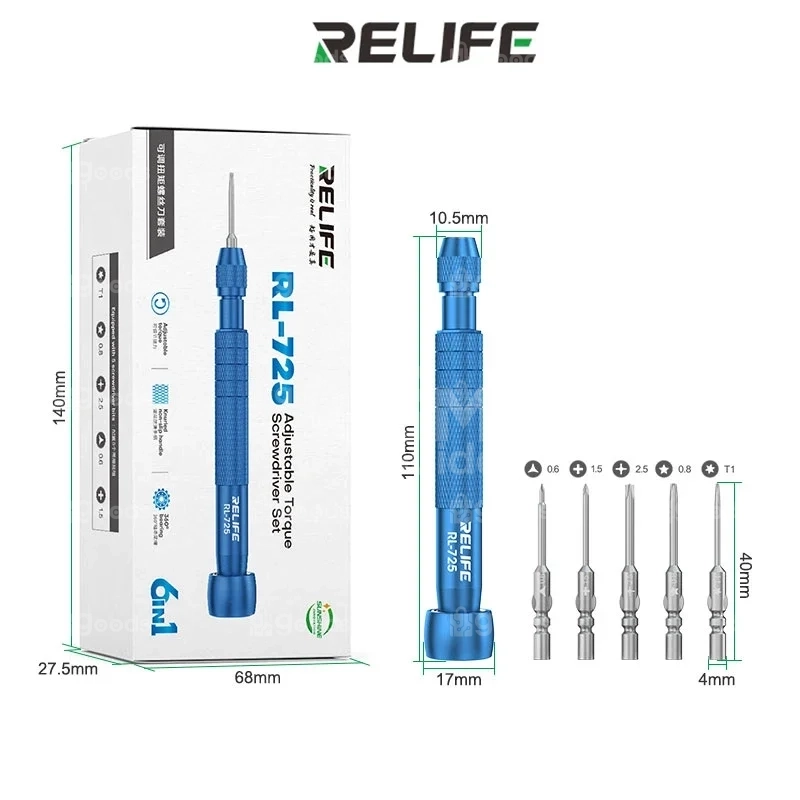 S9f348f85479241c79fc5ad6903325220L RL-725 Adjustable Torque screwdriver Set Repair For Iphone For Android – Image 1