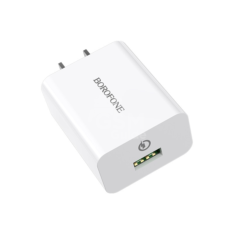 borofone-ba21-long-journey-single-usb-port-qc30-wall-charger-us-adapter Chargeur Borofone BA21 – Image 1