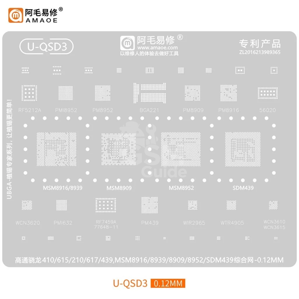 qus1-2 AMAOE U-QSD3 Stencil Qualcomm Snapdragon – Image 1