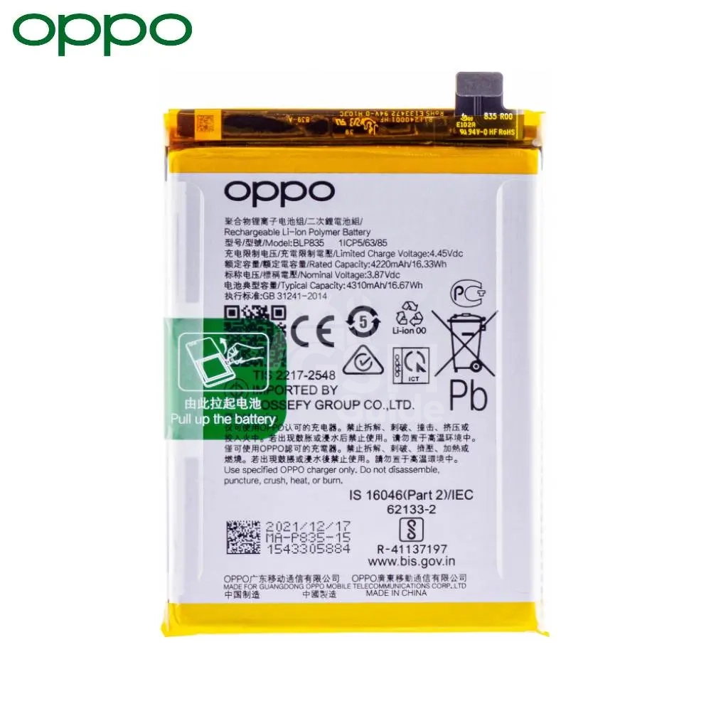66870 Batterie Originale OPPO A94 4G/Reno5 F/Reno5 Lite/F19 Pro – Image 1