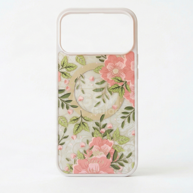 A4 - 13 Coque Silicone avec magsafe pour iPhone 17 Pro Max - Floral – Image 1