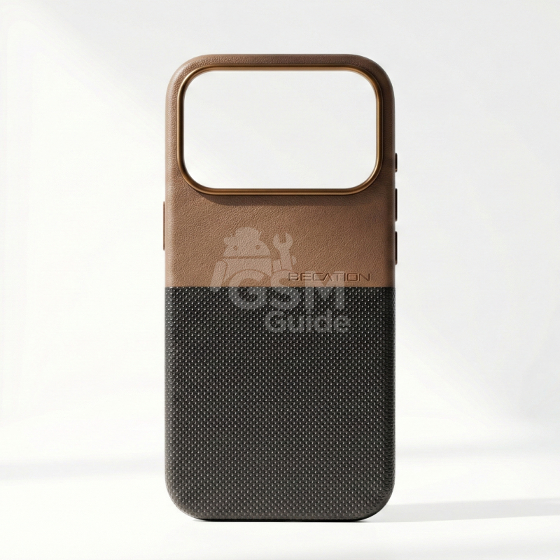 A4 - 24 Coque en cuir pour iPhone 17 Pro - Marron – Image 1