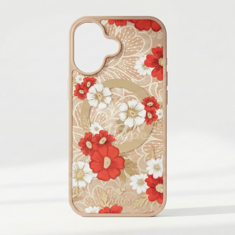 A4 - 30 Coque Silicone avec magsafe pour iPhone 17 - Floral – Image 1