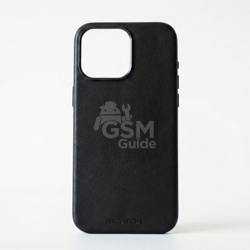 A4 - 37 Coque cuir noire pour iPhone 16 Pro Max/ iPhone 15 Pro Max/ iPhone 15 – Image 1