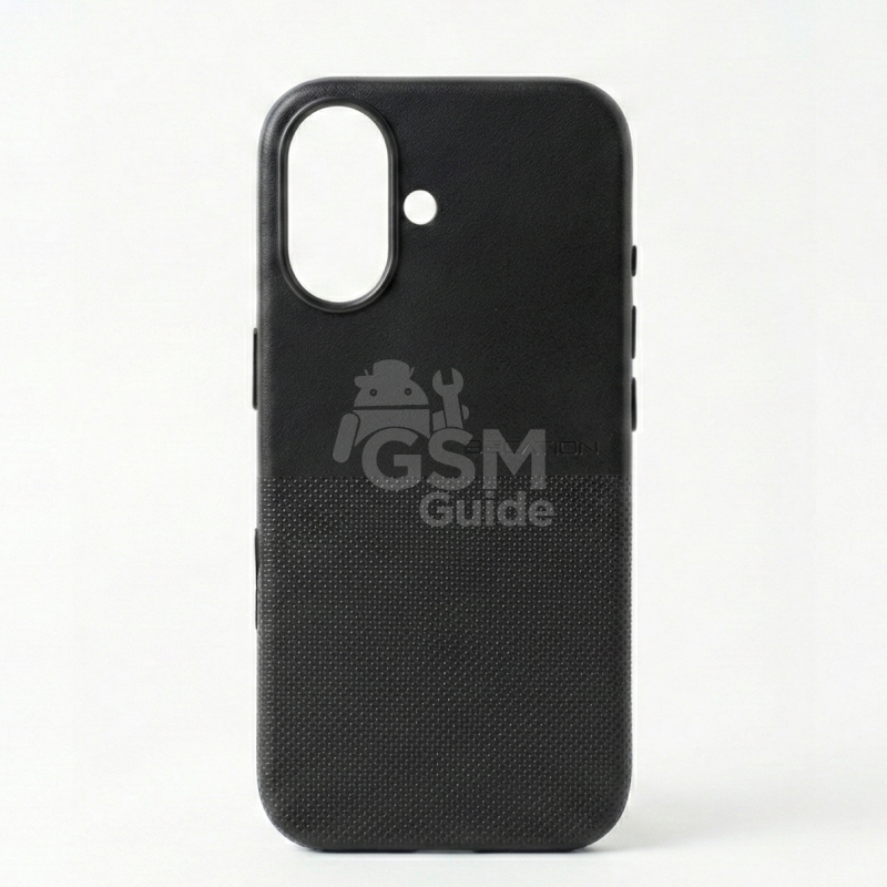A4 - 41 Coque en cuir pour iPhone 16 - Noir – Image 1