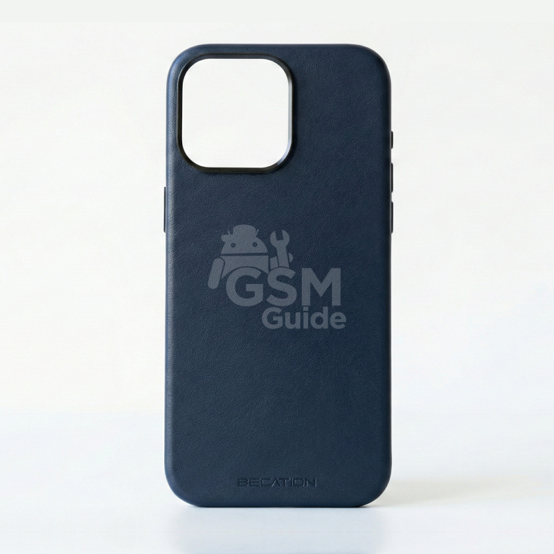 A4 - 58 Coque cuir bleue pour iPhone 16 Pro Max/ iPhone 15 Pro Max/ iPhone 15 – Image 1