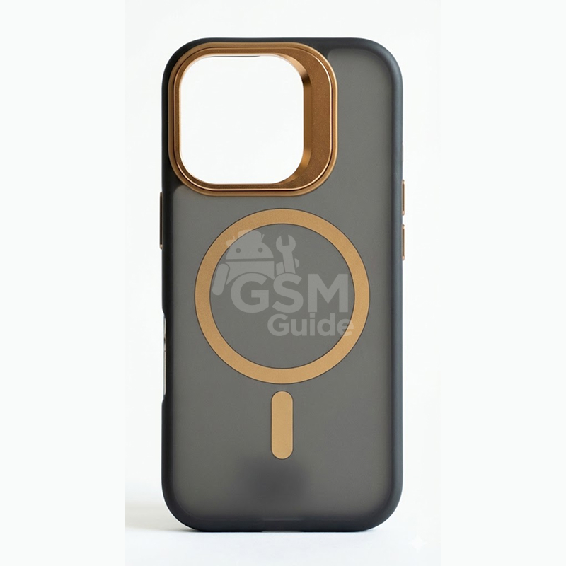 A4 - 7 Coque Silicone avec magsafe pour iPhone 14 Plus / 15 Plus / 15 / 15 Pro Max / 16 Pro / 16 - Gold – Image 1