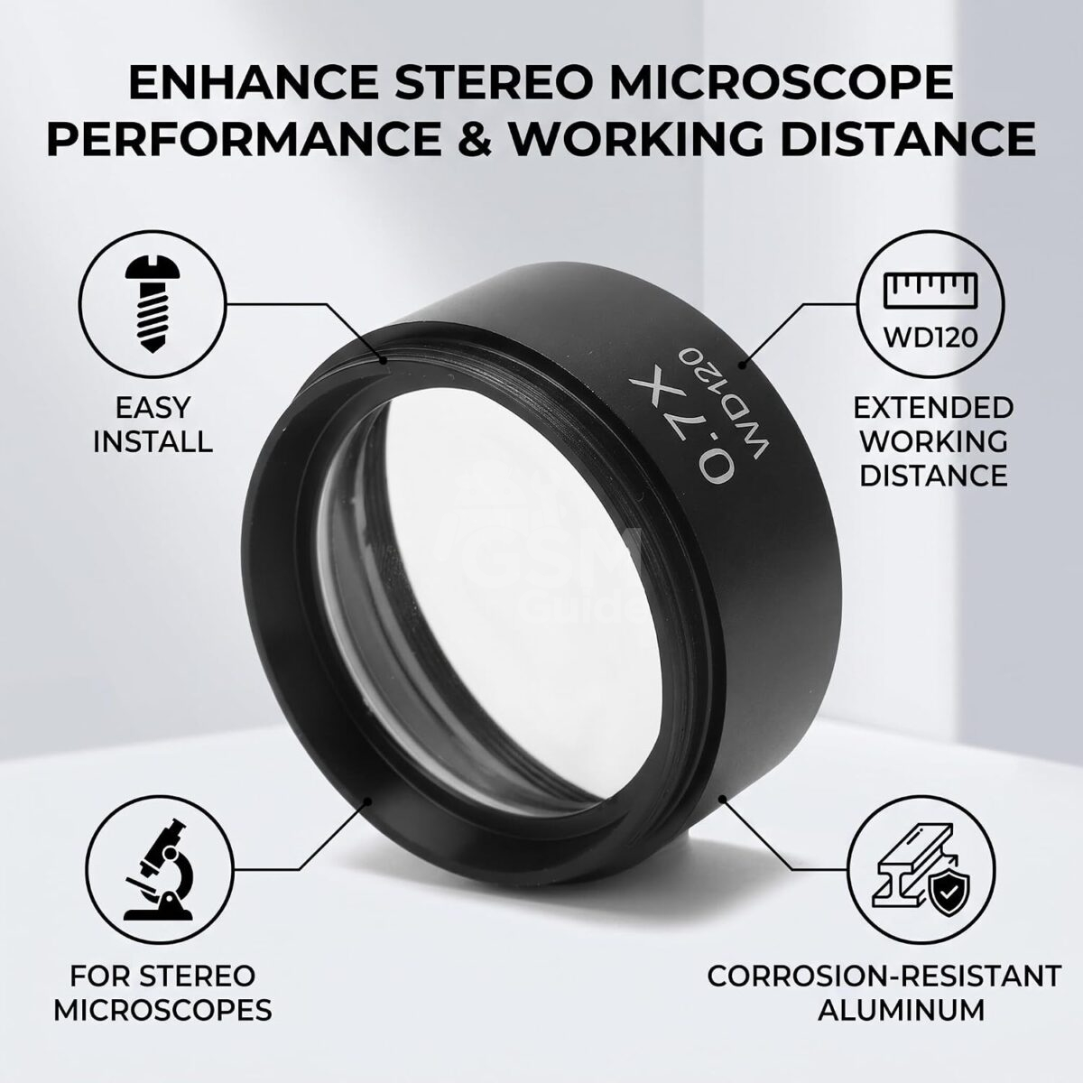 0.7X Barlow Lens WD120 – Lentille Barlow pour microscope avec distance de travail 120mm – Image 4