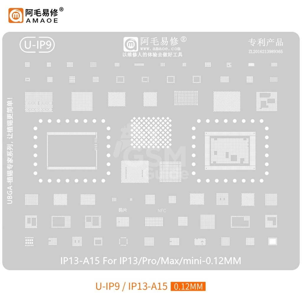 2023102410534333-1024x1024 Amaoe U-Ip9 Ip13-A15 for Ip13/Pro/Max/Mini Stencil – Image 1