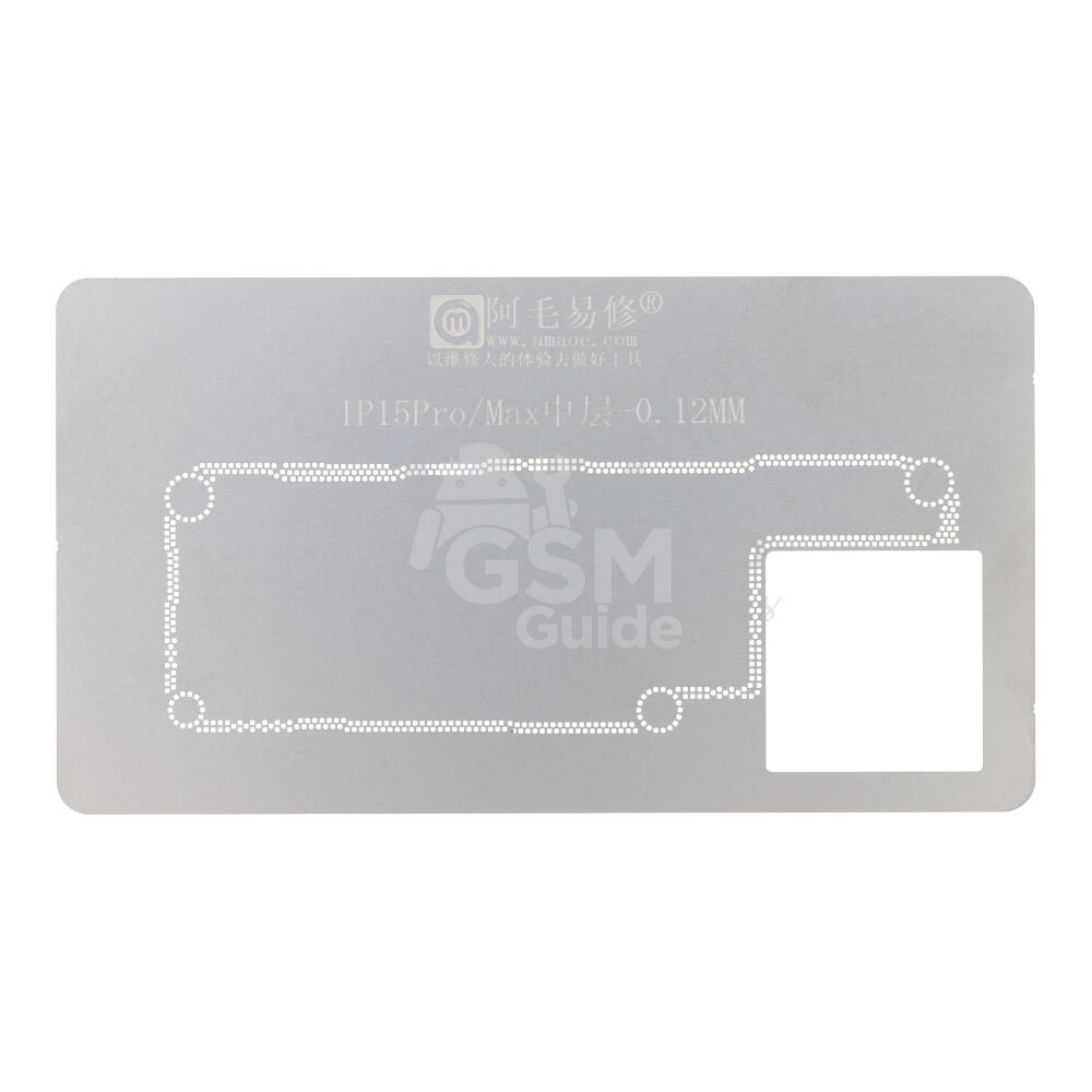 as131441_2310105856_1 AMAOE 0.12MM Middle Layer BGA Reballing Stencil (iPhone 15 Pro / 15 Pro Max) – Image 1
