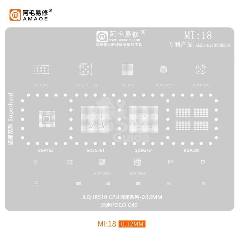 mi18 AMAOE MI-18 CPU BGA Reballing Stencil – Image 1