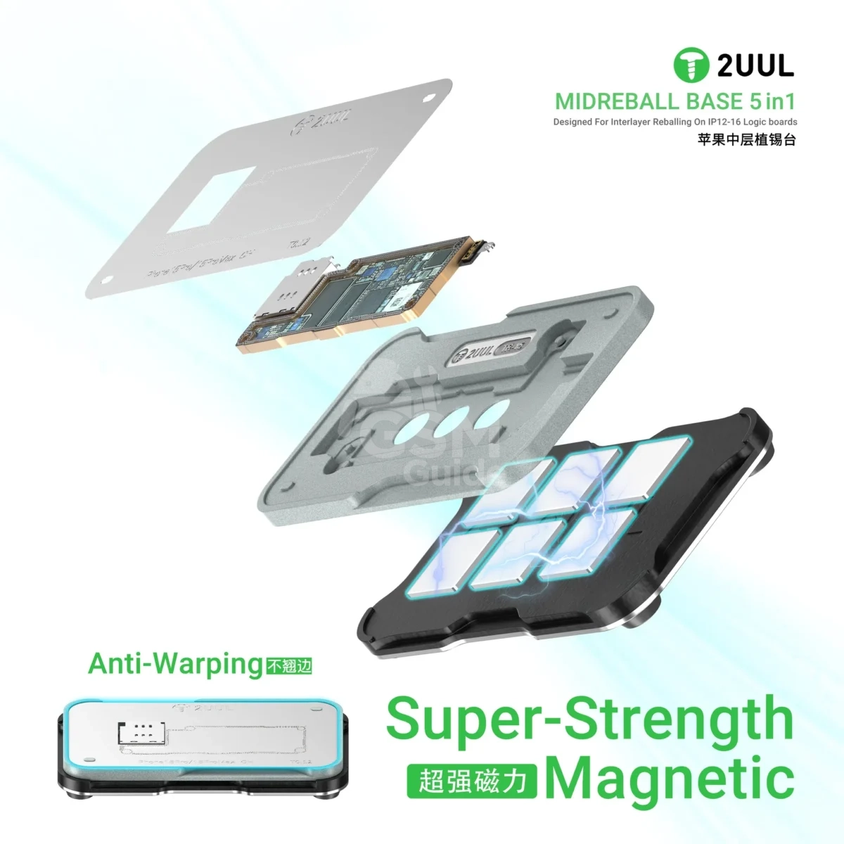 2UUL BH13 Base MidReball 5 en 1 pour iPhone 12-16PM Reballing – Image 2