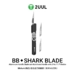 2UUL BL11 BBshark Black Knight Aluminum Handle Blade set（with 3 No.11 Blades）