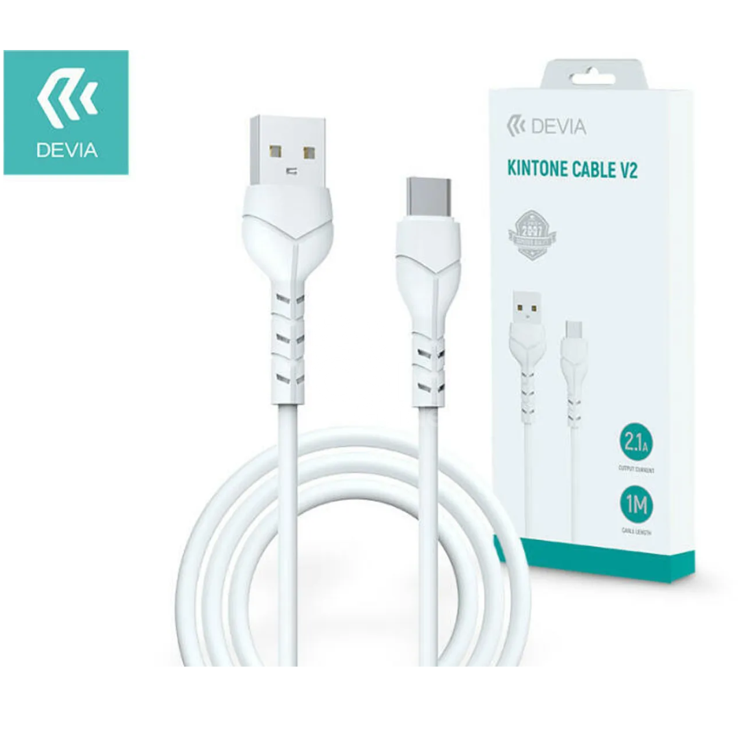 Devia Kintone Series Cable For Type-C (5V 2A, 1M) White 5 Devia Kintone Series Cable For Type-C (5V 2A, 1M) White – Image 1