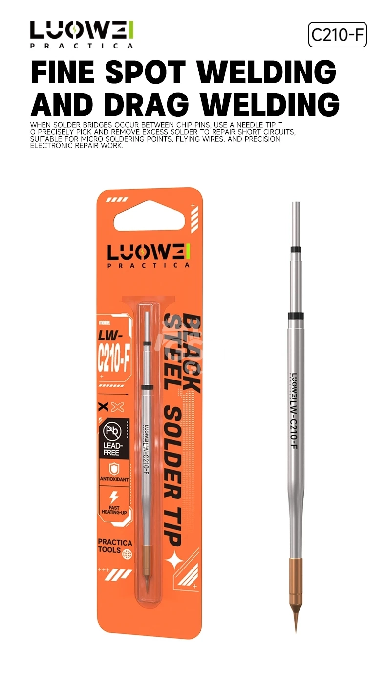 LW-C210-F C210 Series - Fine Tip Copper Soldering Tip for Jumper Wiring LW-C210-F – Image 1