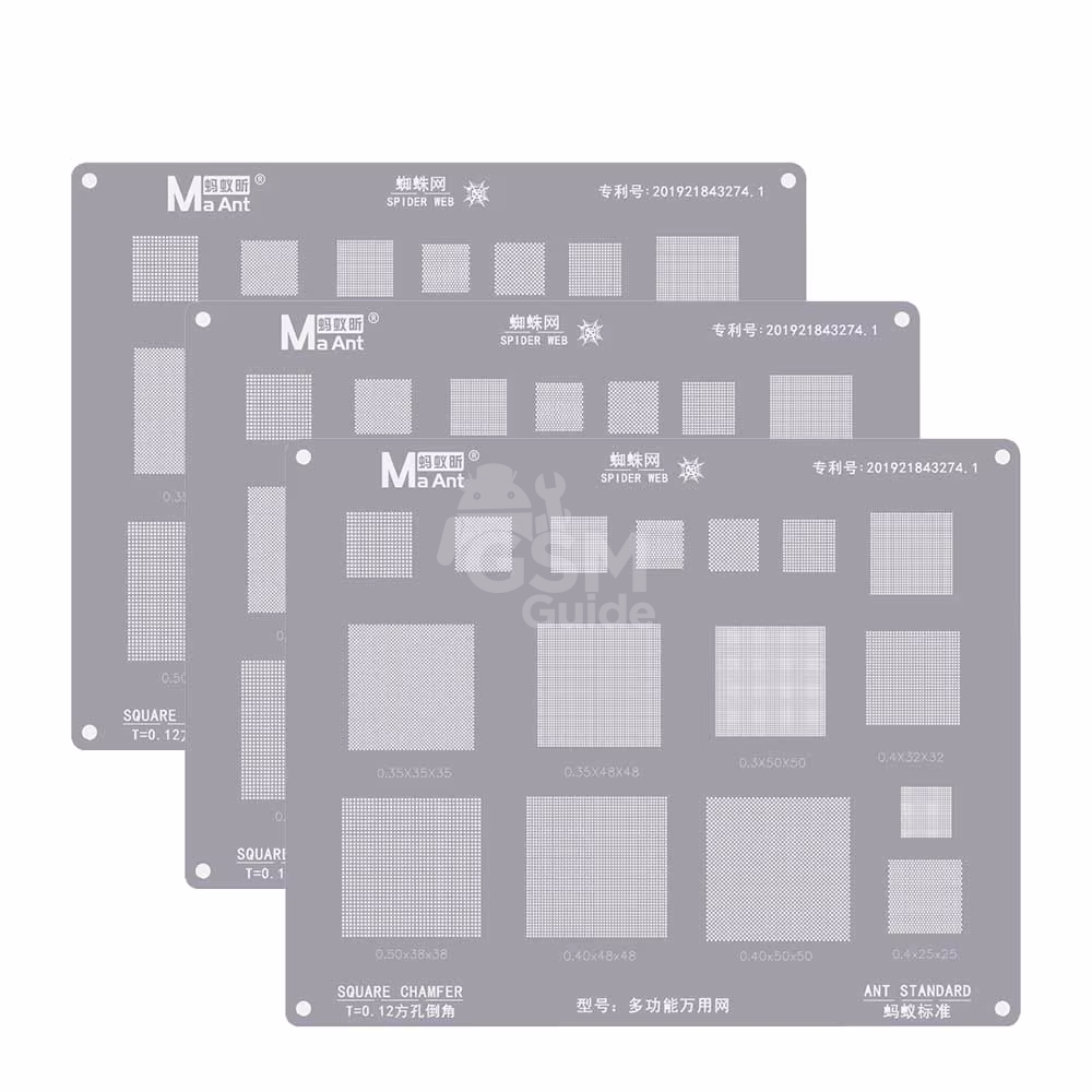MaAnt – Stencil de Rebillage Universel Multi-Empreintes pour Micro-Soudure 1 MaAnt – Stencil de Rebillage Universel Multi-Empreintes pour Micro-Soudure – Image 1