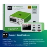 Mr.Yang MY-D06 – Chargeur de Bureau Intelligent 6-en-1 PD+QC (Prise EU)