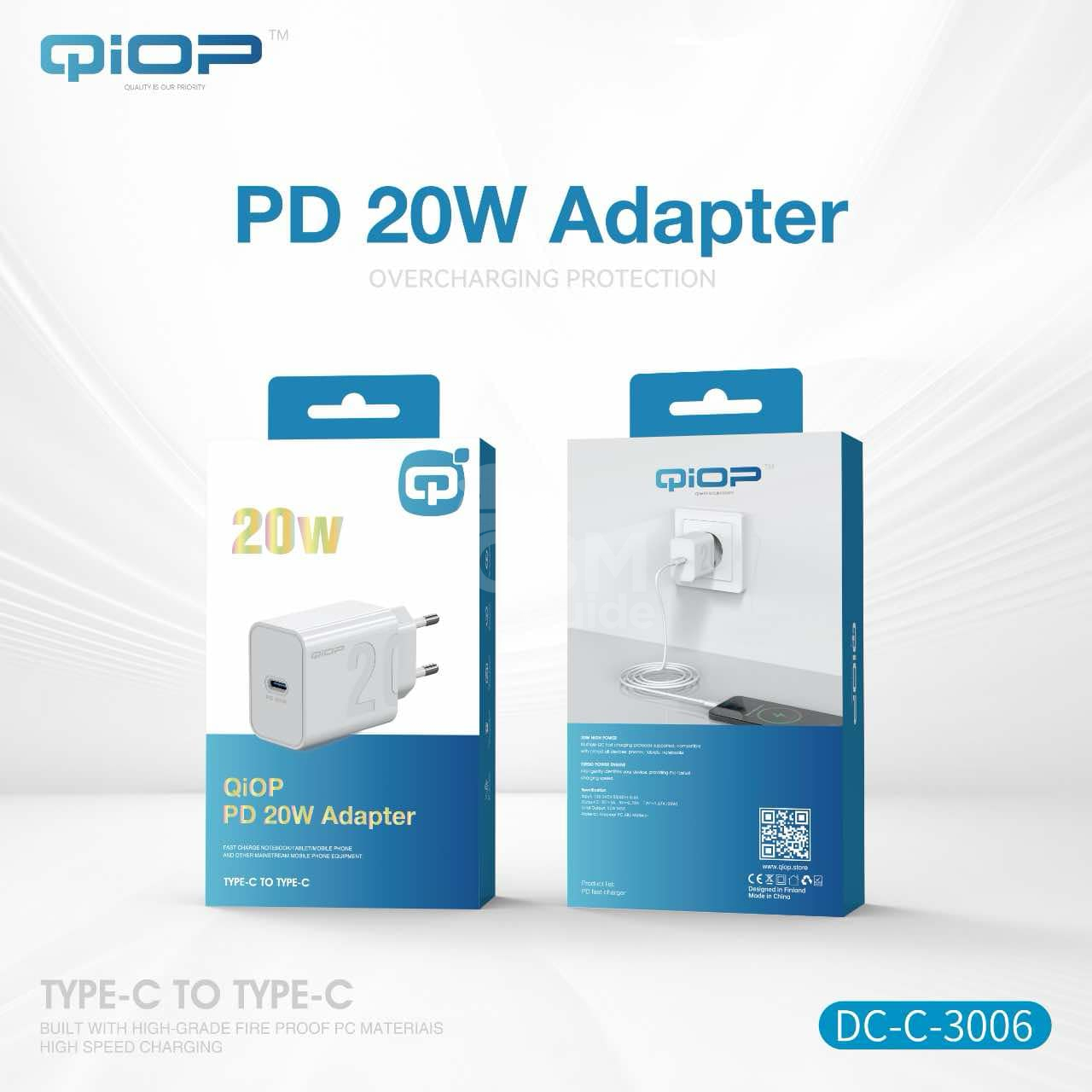 QiOP PD 20W Adapter (Type-C to Lightning)1 QiOP PD 20W Adapter (Type-C to Lightning) – Image 1