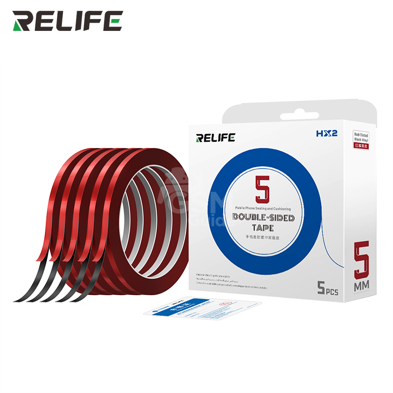 RELIFE HX2 5mm RELIFE HX2 Mobile Phone Sealing and Cushioning DOUBLE-SIDED TAPE/5MM/Red Coated/5Pcs – Image 1