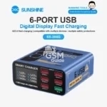 SUNSHINE SS-304Q smart charger/6 USB ports/wide voltage/ghost blue