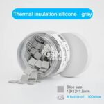Pads Silicone Thermiques Isolants 12 × 12 × 1,5 mm, Gris (Boîte de 100 Pièces)