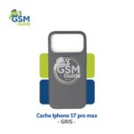Cache de protection gris avrec support pour iPhone 17 Pro Max