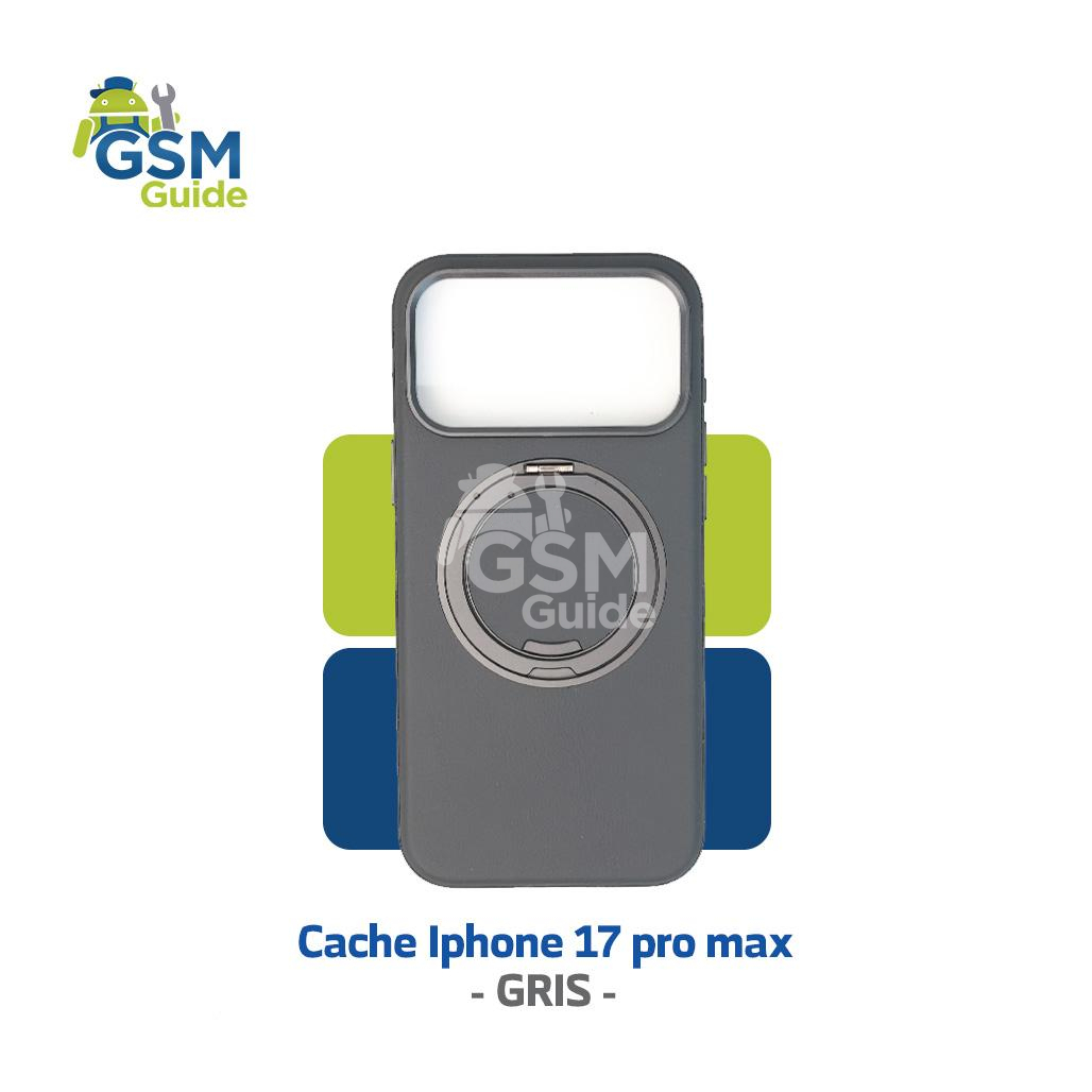 WhatsApp Image 2026-09-30 at 15.56.10 (7) Cache de protection gris avrec support pour iPhone 17 Pro Max – Image 1