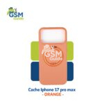 Cache de protection Orange avec support pour iPhone 17 Pro Max