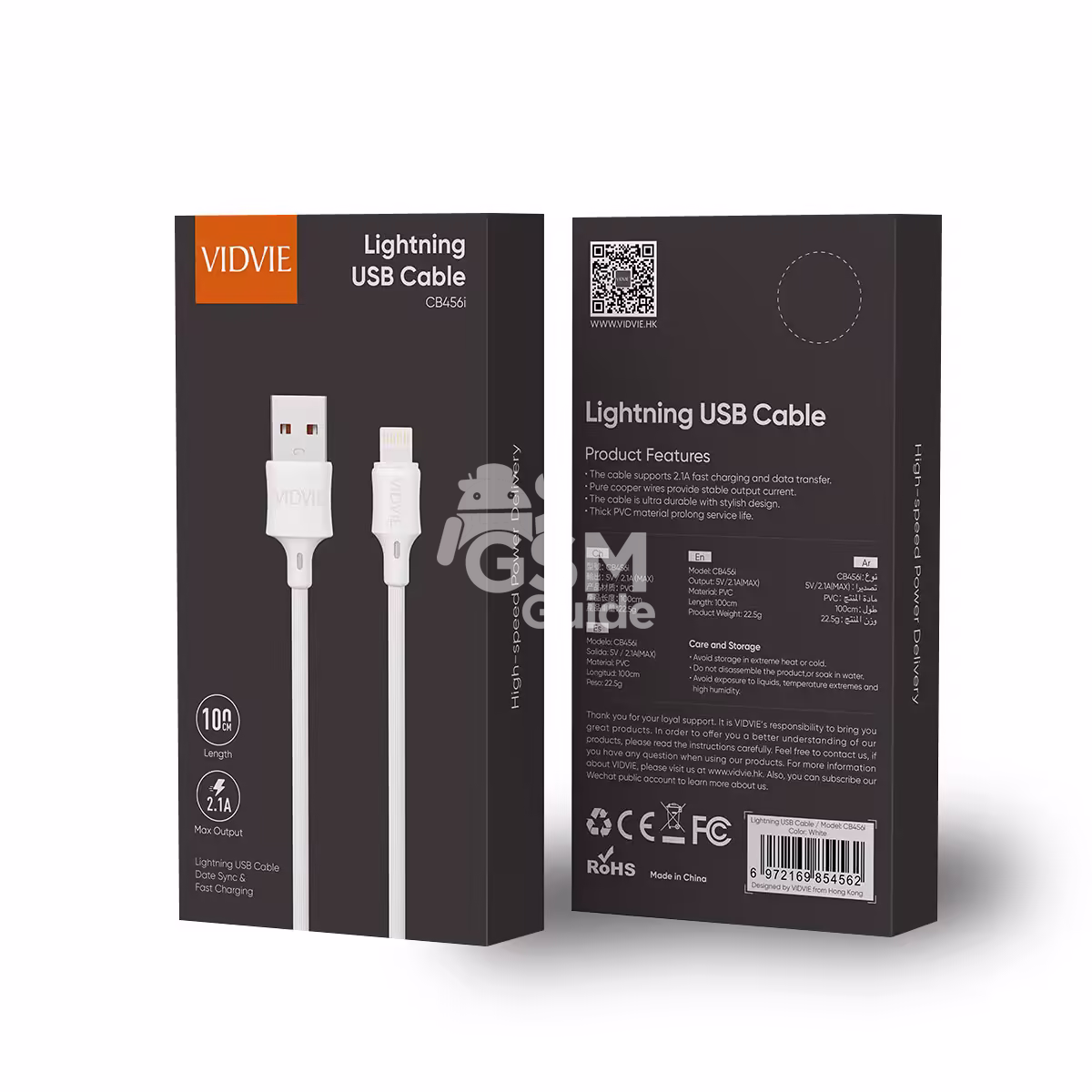 cable micro vidvie cb456v Câble de charge et de données VIDVIE iPH CB456i (Lightning) – Image 1