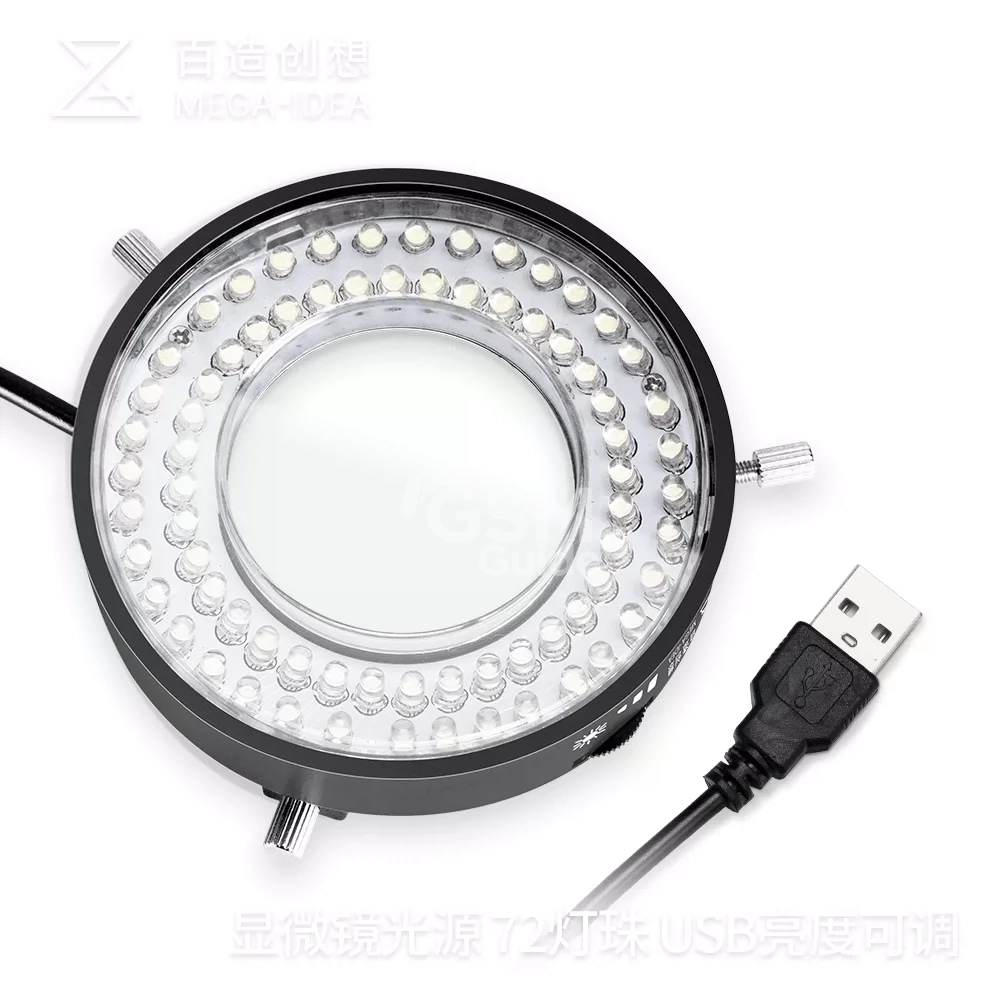 百造 显微镜光源 72 USB Baizao – Source Lumineuse Annulaire 72 LED USB à Luminosité Réglable pour Microscope – Image 1